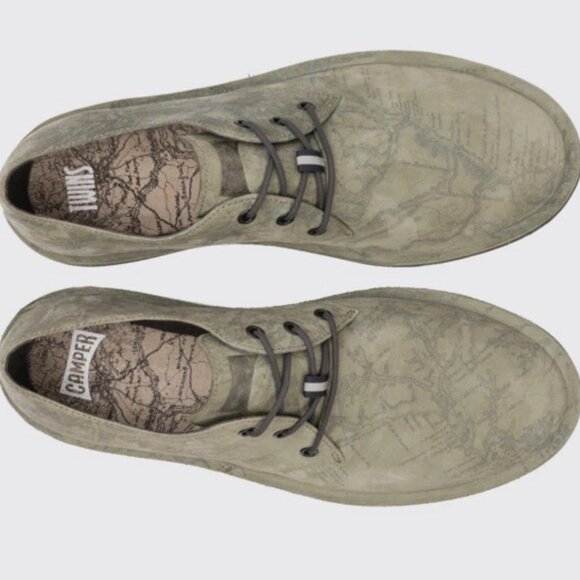 Camper Shoes - New CAMPER Twins Derby Map nubuck leather lace up comfort shoes 44